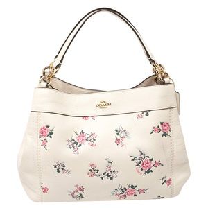 Coach Cross Stitch Floral Small Leather Lexy Tote Purse
